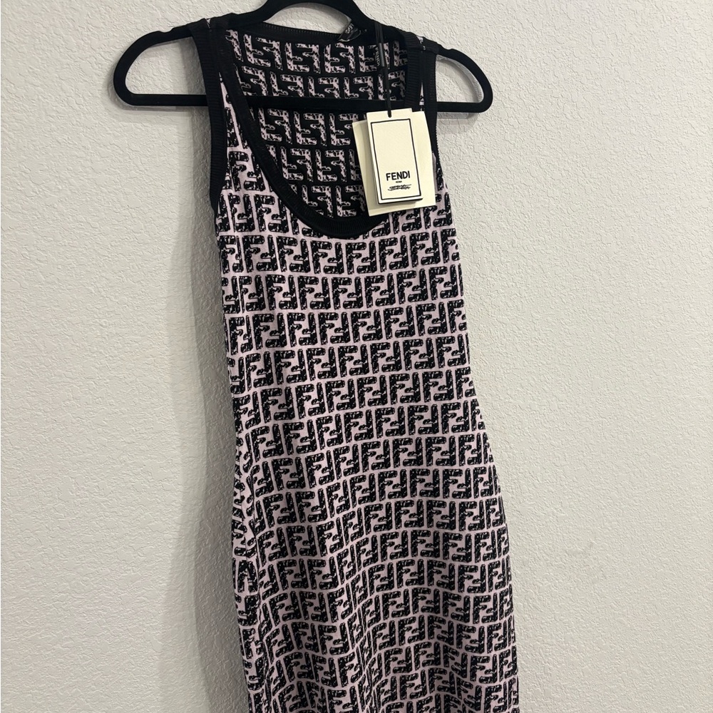 Fendi Black and Pink Monogram Dress